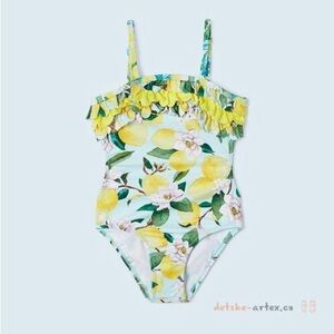 Size 6 Girls Mayoral Citrus Blossom Kids Swim One Piece